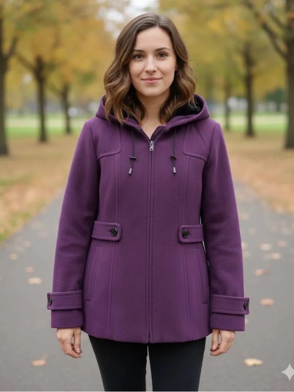 Covington Women’s Purple Hooded Fleece Coat